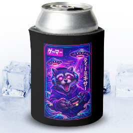 Japanse Synthwave Sci-Fi UFO Wasbeer Coole Gamer Blikjeskoeler