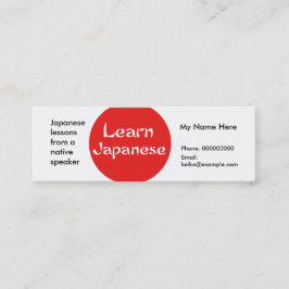 Japanse taal onderwijzen — Adverteren Kaarten Mini Visitekaartje