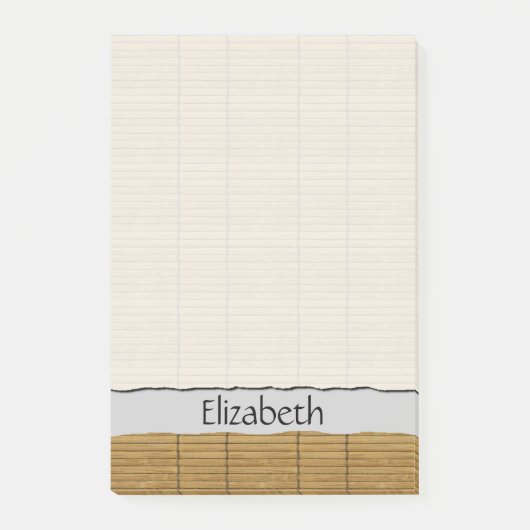 Japanse Tatami Mat, Bamboe Mat, Jouw naam Post-it® Notes (Voorkant)