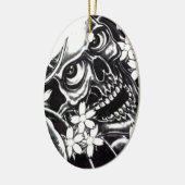 Japanse tatoeage schedel keramisch ornament (Links)