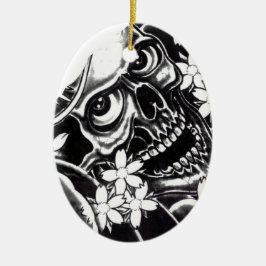 Japanse tatoeage schedel keramisch ornament