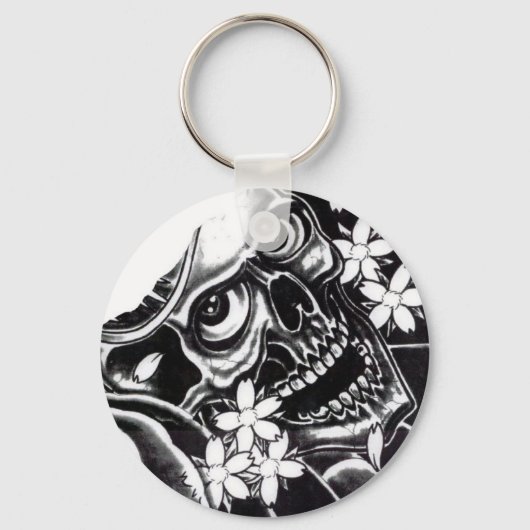 Japanse tatoeage schedel sleutelhanger (Voorkant)