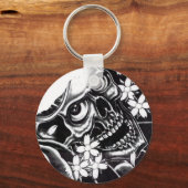 Japanse tatoeage schedel sleutelhanger (Voorkant)
