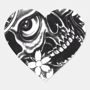 Japanse tattoo hart sticker