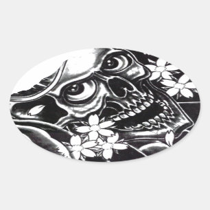 Japanse tattoo ovale sticker
