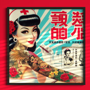 japanse Tattoo verpleegster Poster