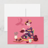 Japanse Tea-ceremonie, Crane Briefkaart (Voorkant / Achterkant)