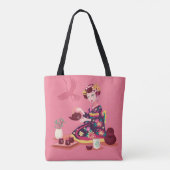 Japanse Tea-ceremonie, Crane Tote Bag (Achterkant)