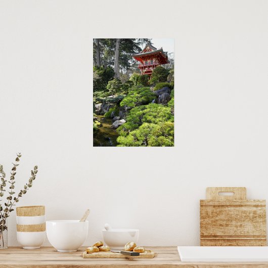 Japanse Tea Garden Pagoda - San Francisco Poster (Keuken)