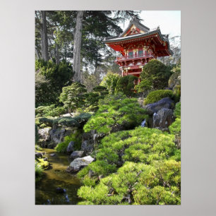 Japanse Tea Garden Pagoda - San Francisco Poster