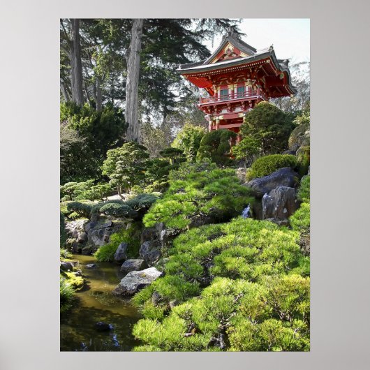 Japanse Tea Garden Pagoda - San Francisco Poster (Voorkant)