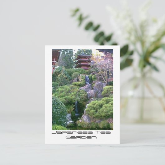 Japanse Tea Garden Waterfall Briefkaart (Staand voorkant)