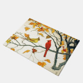  Japanse tekening, Kardinalen op een tak Deurmat (Schuin)