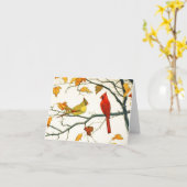  Japanse tekening, Kardinalen op een tak Kaart (Gele Bloem)