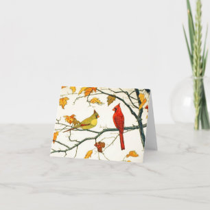 Japanse tekening, Kardinalen op een tak Kaart