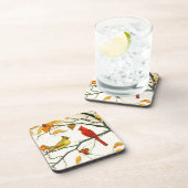  Japanse tekening, Kardinalen op een tak Onderzetter (Rechterzijde)