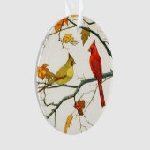  Japanse tekening, Kardinalen op een tak Ornament (voorkant)