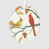  Japanse tekening, Kardinalen op een tak Ornament (voorkant)
