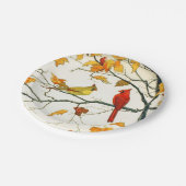  Japanse tekening, Kardinalen op een tak Papieren Bordje (Gekanteld)