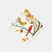  Japanse tekening, Kardinalen op een tak Servet (Hoek)