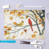 Japanse tekening, Kardinalen op een tak Tissuepapier (Craft)