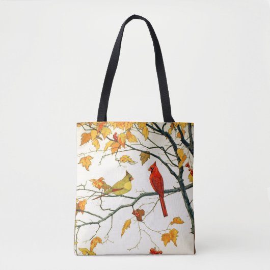  Japanse Tekening, Kardinalen op een Tak Tote Bag (Voorkant)