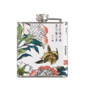 Japanse tekening, pony's en Sparrow Heupfles (Achterkant)