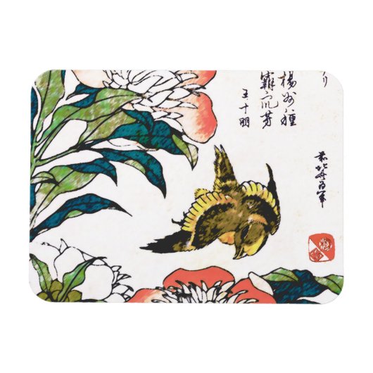  Japanse tekening, pony's en Sparrow Magneet (Horizontaal)