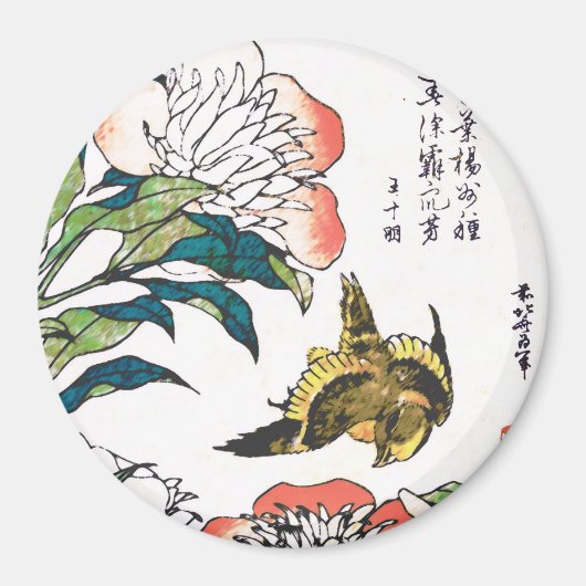  Japanse tekening, pony's en Sparrow Magneet (Voorkant)