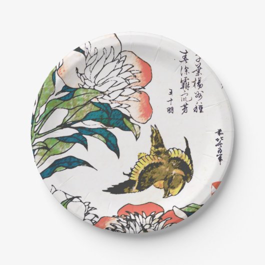  Japanse tekening, pony's en Sparrow Papieren Bordje (Voorkant)