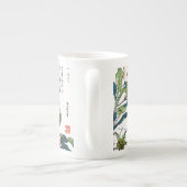 Japanse tekening, pony's en Sparrow Porselein Kop (Achterkant)