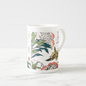 Japanse tekening, pony's en Sparrow Porselein Kop (Voorkant rechts)