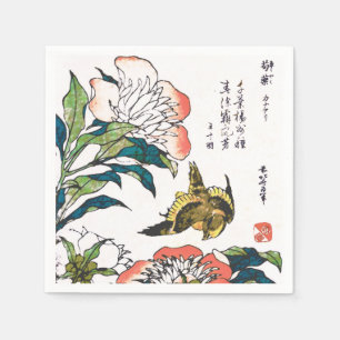  Japanse tekening, pony's en Sparrow Servet
