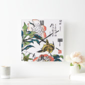  Japanse tekening, pony's en Sparrow Vierkante Klok (Huis)