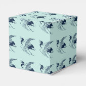Japanse tekening van een kraan, blauw Bedankdoosjes (Achterkant)