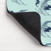  Japanse tekening van een kraan, blauw Muismat (Hoek)