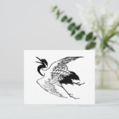  Japanse tekening van een kraan Briefkaart (Staand voorkant)