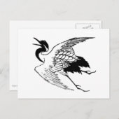  Japanse tekening van een kraan Briefkaart (Voorkant / Achterkant)