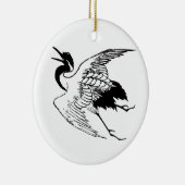  Japanse tekening van een kraan Keramisch Ornament (Rechts)