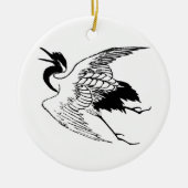  Japanse tekening van een kraan Keramisch Ornament (Voorkant)