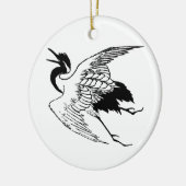  Japanse tekening van een kraan Keramisch Ornament (Links)
