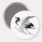  Japanse tekening van een kraan Magneet (Voorkant / Achterkant)