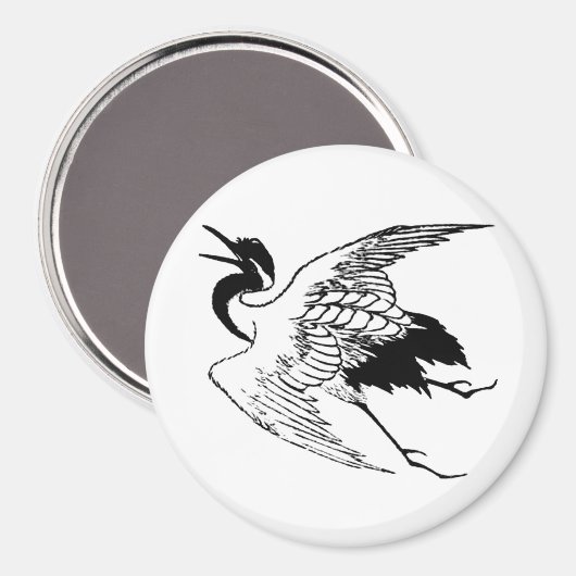 Japanse tekening van een kraan Magneet (Voorkant / Achterkant)