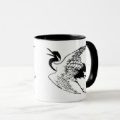 Japanse tekening van een kraan Mok (Voorkant rechts)