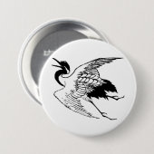  Japanse tekening van een kraan Ronde Button 7,6 Cm (Voorkant /achterkant)