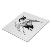  Japanse tekening van een kraan Tegeltje (Zijkant)