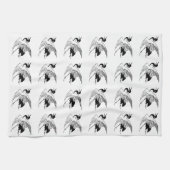  Japanse tekening van een kraan Theedoek (Horizontaal)