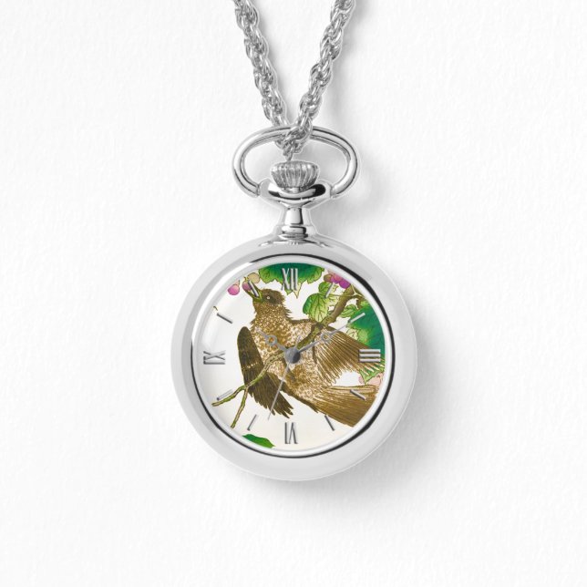 Japanse tekening van Jay op een wijnstok Horloge (Voorkant)