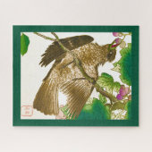 Japanse tekening van Jay op een wijnstok Legpuzzel (Horizontaal)