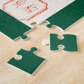 Japanse tekening van Jay op een wijnstok Legpuzzel (Zijkant)